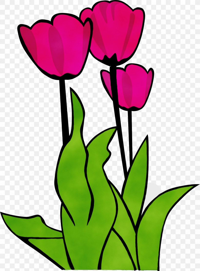 Flower Tulip Petal Pink Plant, PNG, 1416x1920px, Watercolor, Cut Flowers, Flower, Herbaceous Plant, Paint Download Free