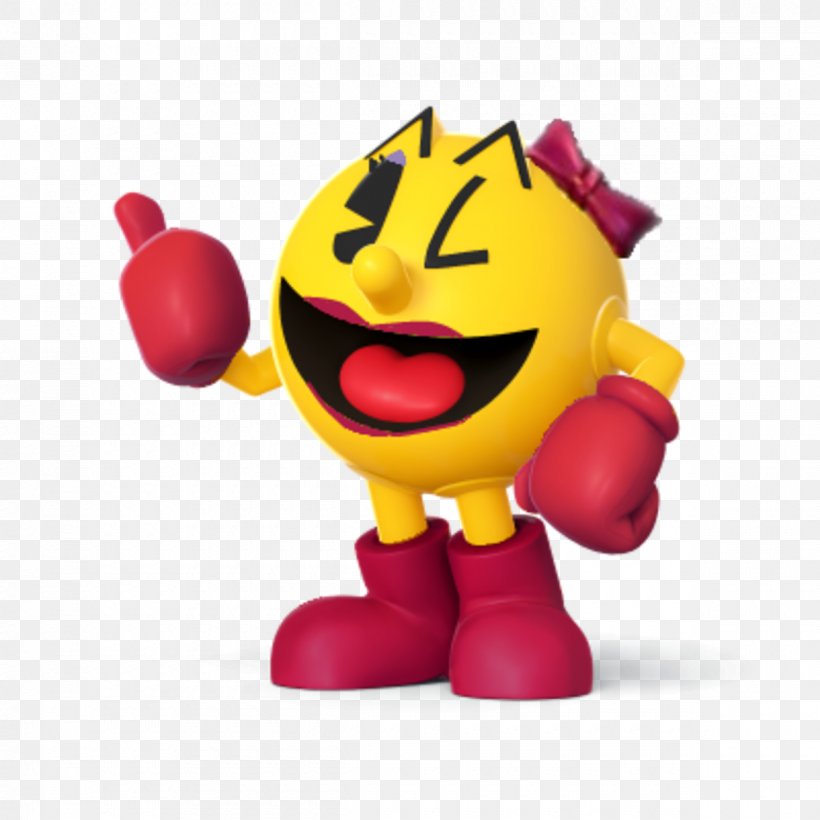 Ms. Pac-Man Super Smash Bros. For Nintendo 3DS And Wii U Pac-Man & Galaga Dimensions Super Pac-Man, PNG, 1200x1200px, Pacman, Arcade Game, Baby Pacman, Figurine, Game Download Free