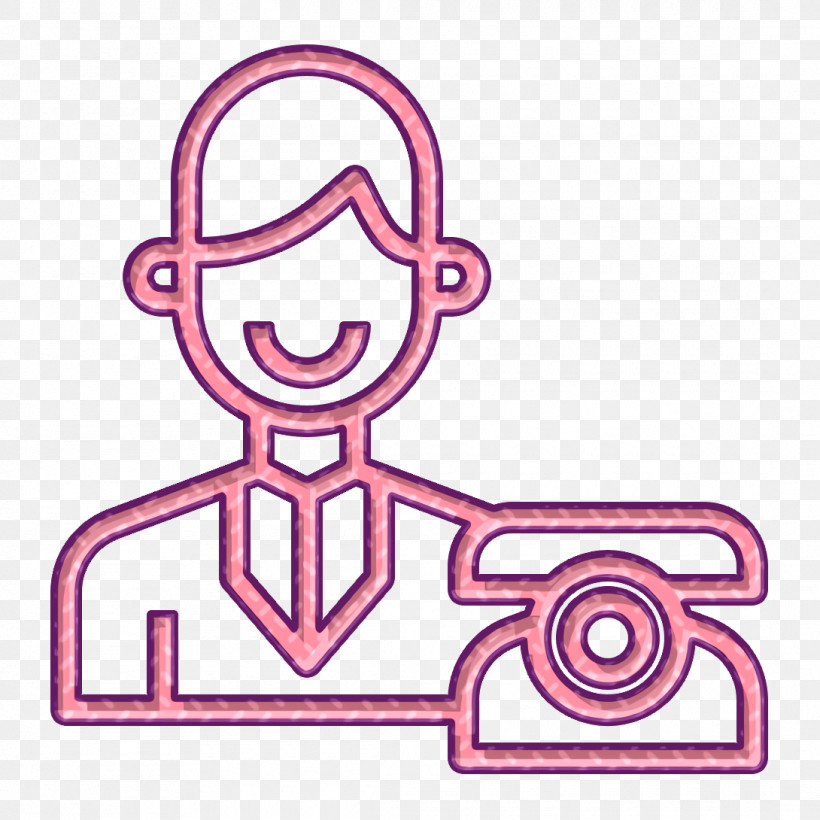 Contact And Message Icon Receptionist Icon Reception Icon, PNG, 1090x1090px, Contact And Message Icon, Line Art, Pink, Reception Icon, Receptionist Icon Download Free
