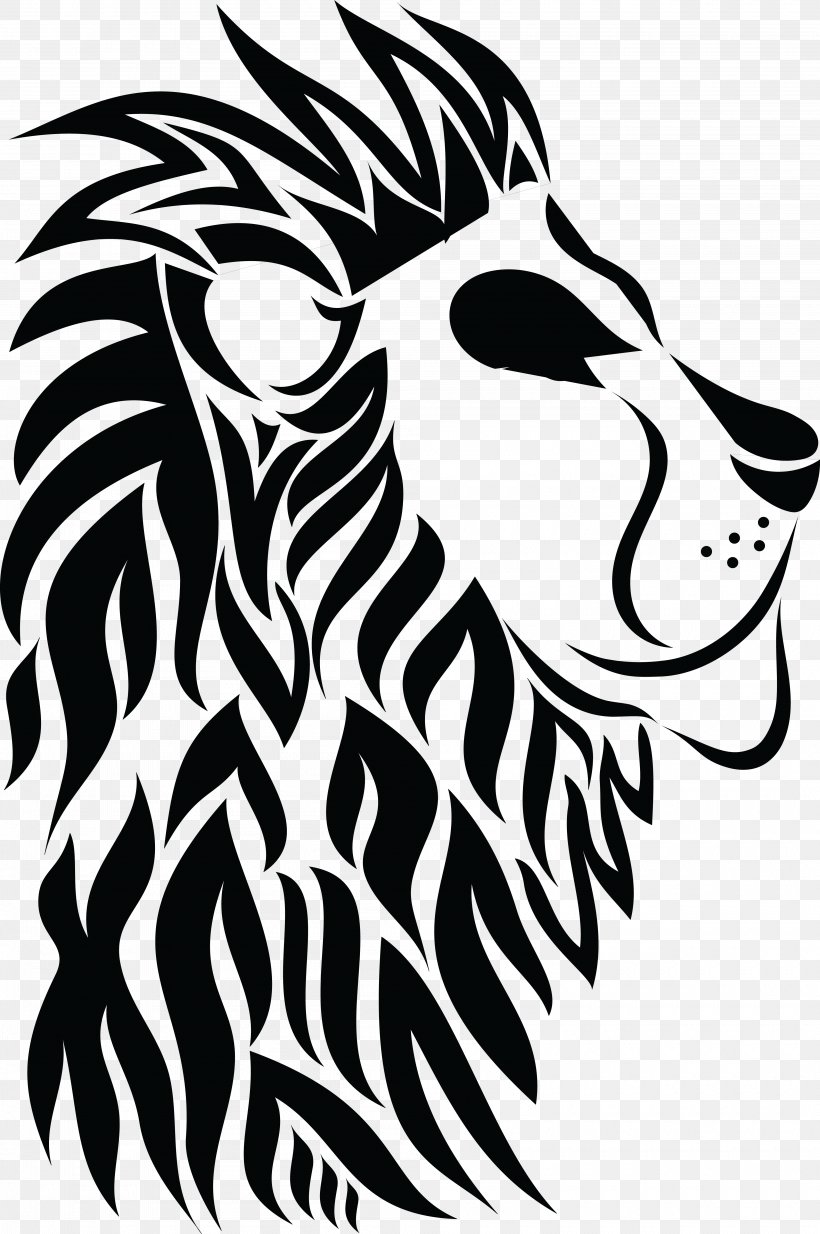 Lionhead Rabbit Sea Lion Tattoo Wildebeest, PNG, 4000x6022px, Lion, Art, Big Cats, Black, Black And White Download Free
