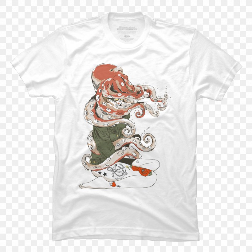 Octopus Art Illustrator T-shirt, PNG, 1800x1800px, Octopus, Art, Brand, Clothing, Digital Art Download Free