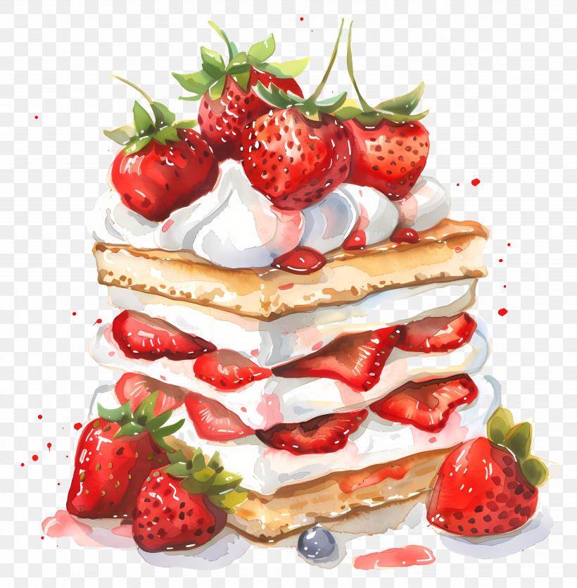 Strawberry Shortcake - Delicious Strawberry Layered Dessert PNG