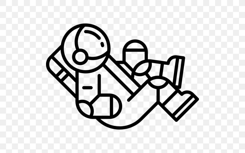 Astronaut Outer Space, PNG, 512x512px, Astronaut, Area, Black And White, Line Art, Logo Download Free
