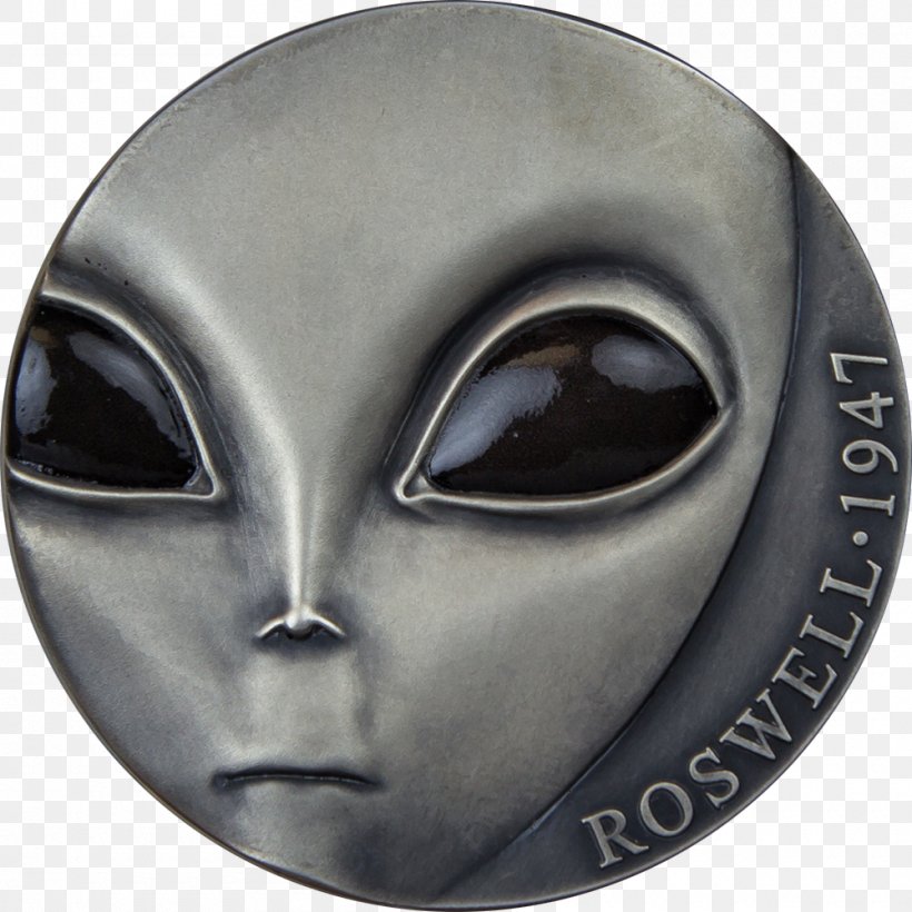 Roswell UFO Incident Silver Coin Unidentified Flying Object, PNG, 1000x1000px, Roswell Ufo Incident, Art, Coin, Collecting, Extraterrestrial Life Download Free