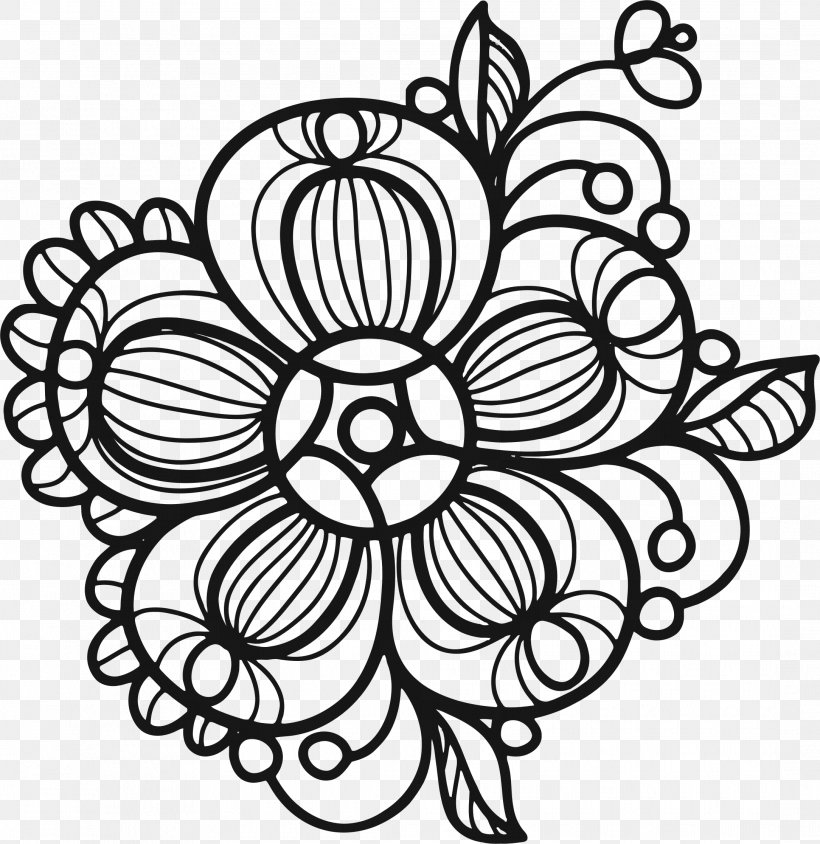 Flower Clip Art, PNG, 2168x2232px, Flower, Art, Autocad Dxf, Black, Black And White Download Free