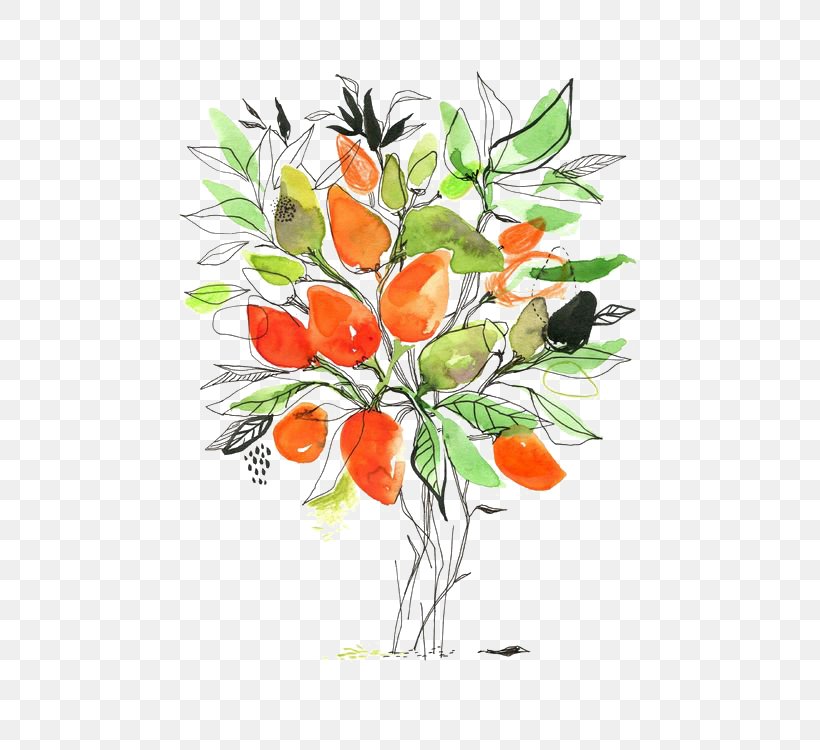 Watercolor Painting Floral Design Cartoon Illustration, PNG, 564x750px, Watercolor Painting, Auglis, Branch, Cartoon, Cut Flowers Download Free