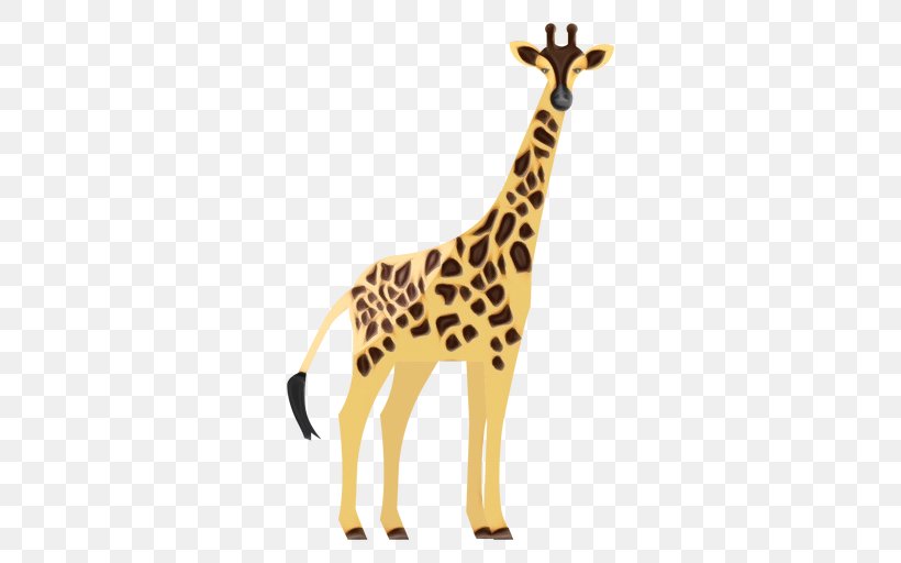 Giraffe Giraffidae Terrestrial Animal Animal Figure Wildlife, PNG, 512x512px, Watercolor, Animal Figure, Fawn, Giraffe, Giraffidae Download Free