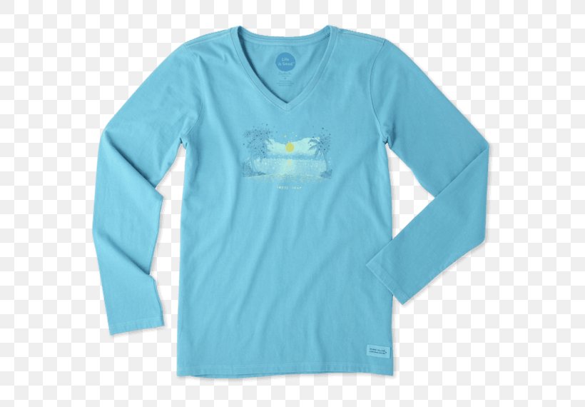 Long-sleeved T-shirt Hoodie Clothing, PNG, 570x570px, Tshirt, Active Shirt, Aqua, Azure, Blue Download Free