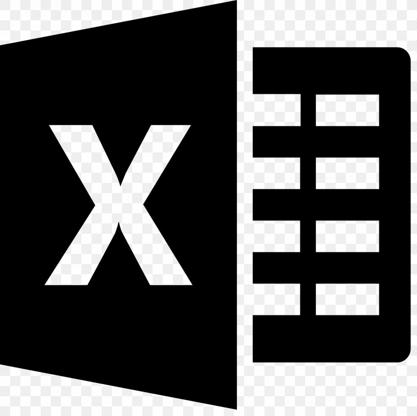 Microsoft Excel, PNG, 1600x1600px, Microsoft Excel, Area, Black, Black And White, Brand Download Free