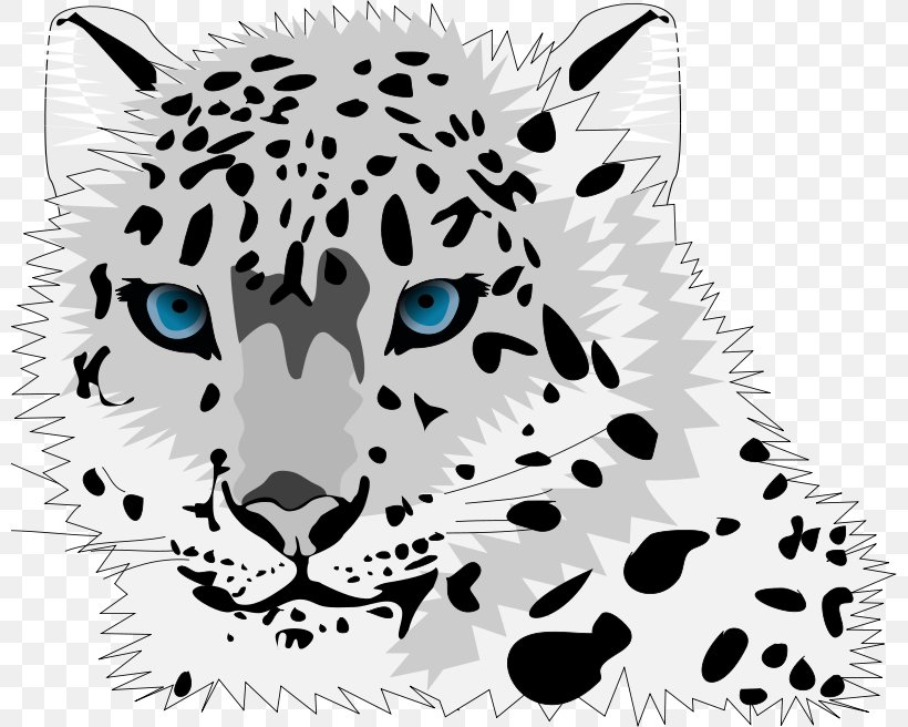 Amur Leopard Snow Leopard Cartoon Cat Clip Art, PNG, 800x656px, Amur Leopard, Big Cats, Black, Black And White, Carnivoran Download Free