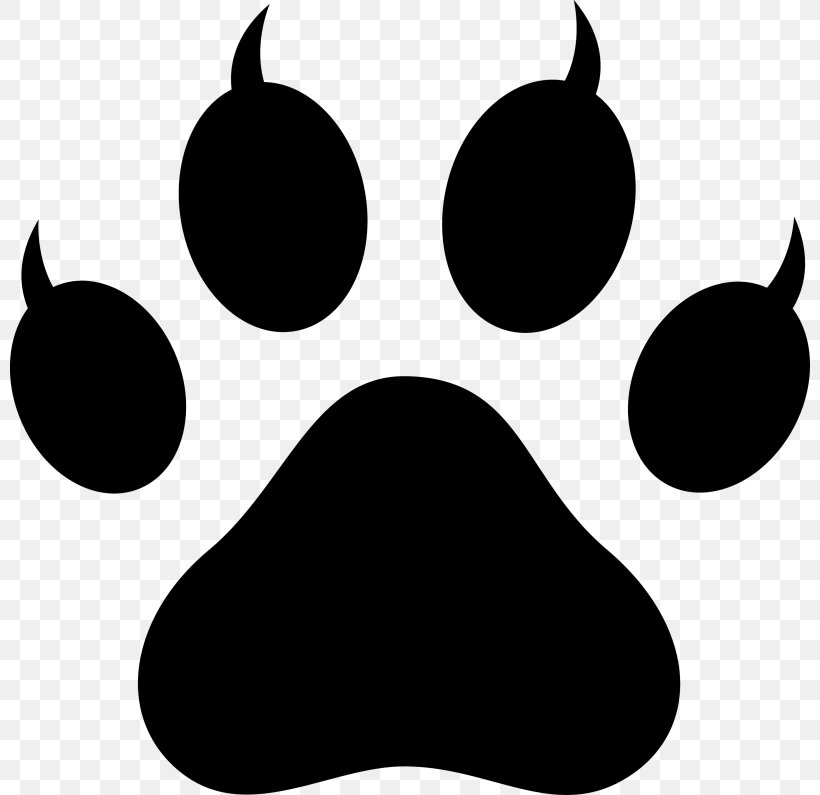 Cat Paw Dog Kitten Clip Art, PNG, 800x795px, Cat, Big Cat, Black, Black And White, Claw Download Free