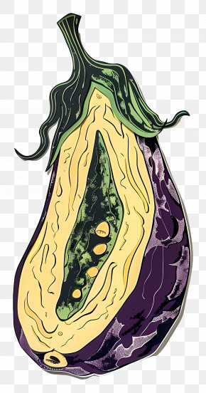 Eggplant - Cut Eggplant Illustration PNG