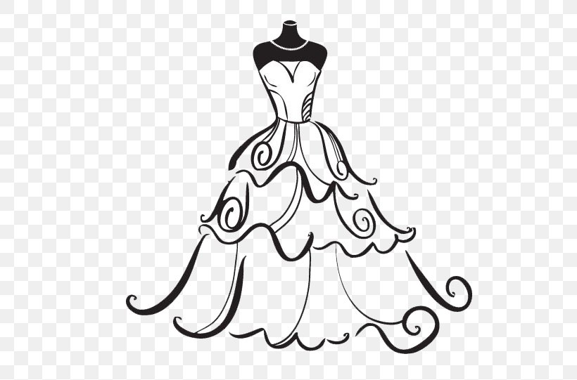 Wedding Dress Bride Clip Art, PNG, 600x541px, Wedding Dress, Art, Artwork, Black, Black And White Download Free