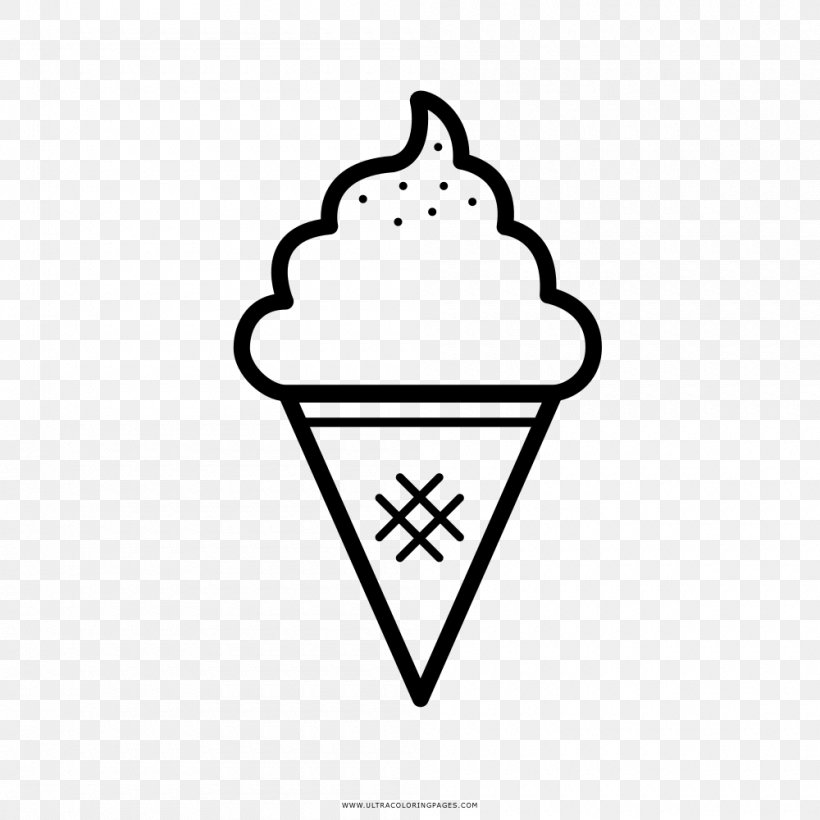 Ice Cream Cones Chocolate Ice Cream Drawing, PNG, 1000x1000px, Ice Cream, Area, Black, Black And White, Chocolate Download Free