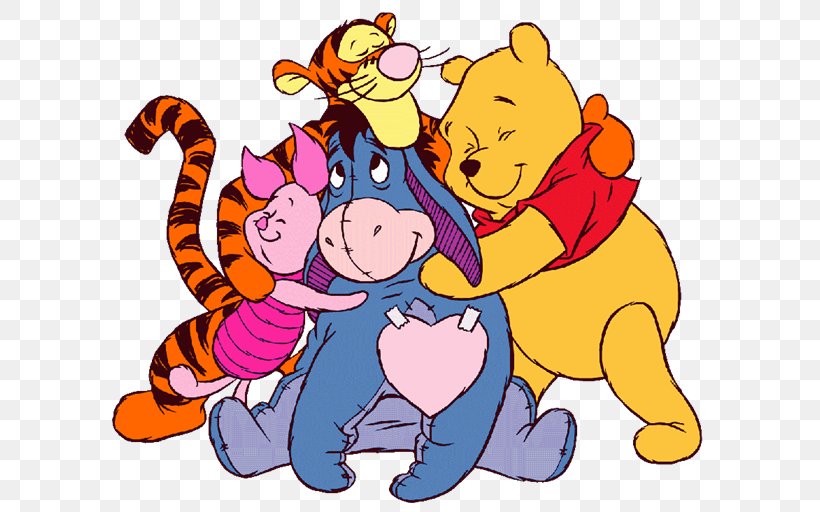 Winnie-the-Pooh Eeyore Tigger Piglet Hug, PNG, 600x512px, Watercolor, Cartoon, Flower, Frame, Heart Download Free