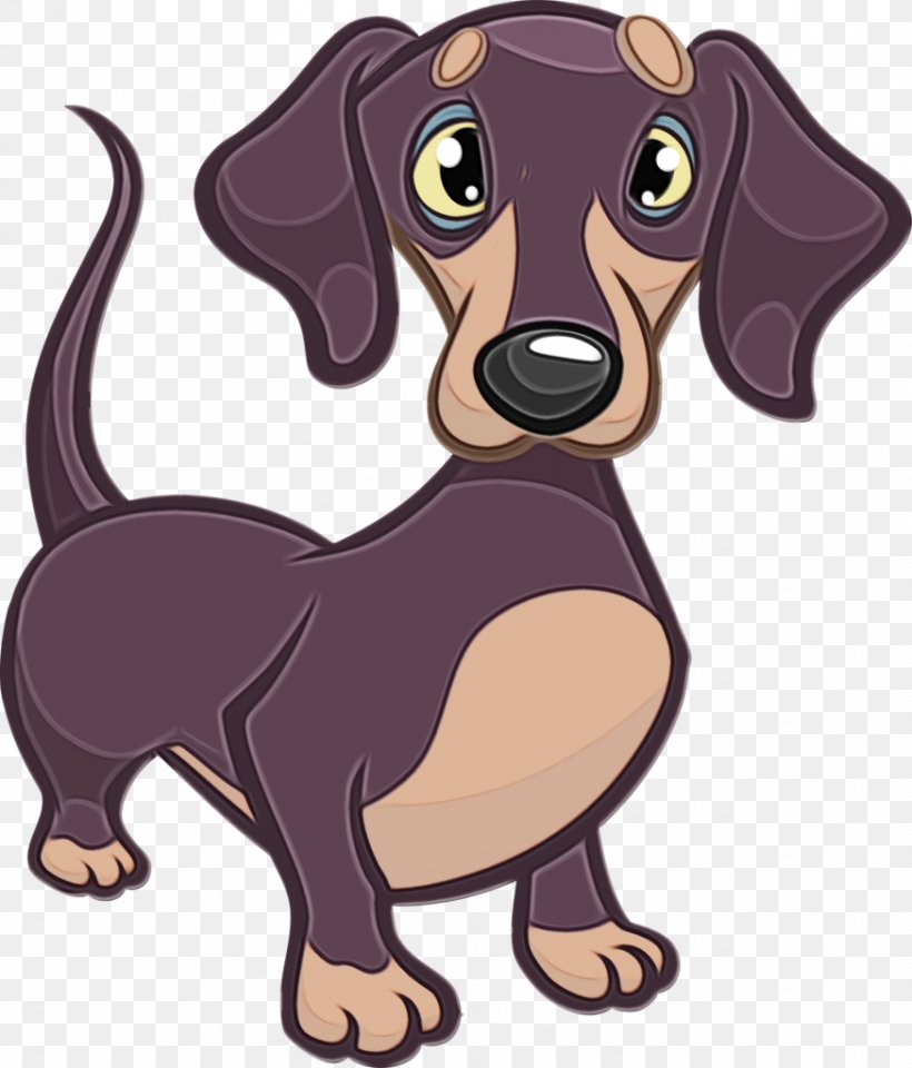 Dog Dog Breed Dachshund Cartoon Puppy, PNG, 874x1024px, Watercolor, Cartoon, Companion Dog, Dachshund, Dog Download Free