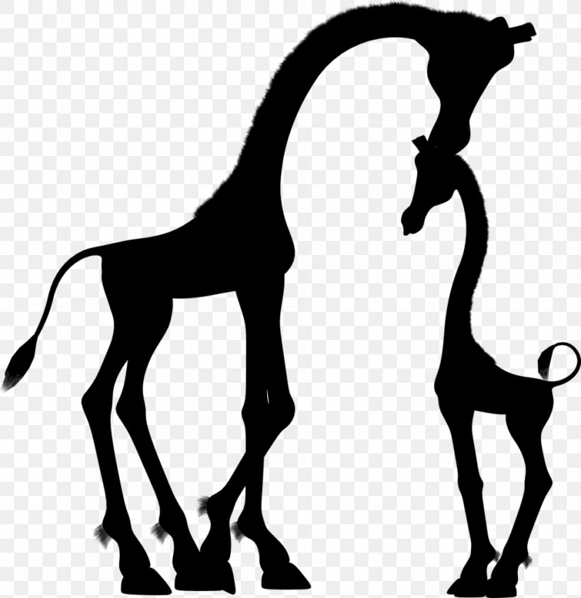 Reticulated Giraffe Silhouette Mother Child Clip Art, PNG, 994x1024px, Reticulated Giraffe, Black And White, Child, Colt, Drawing Download Free