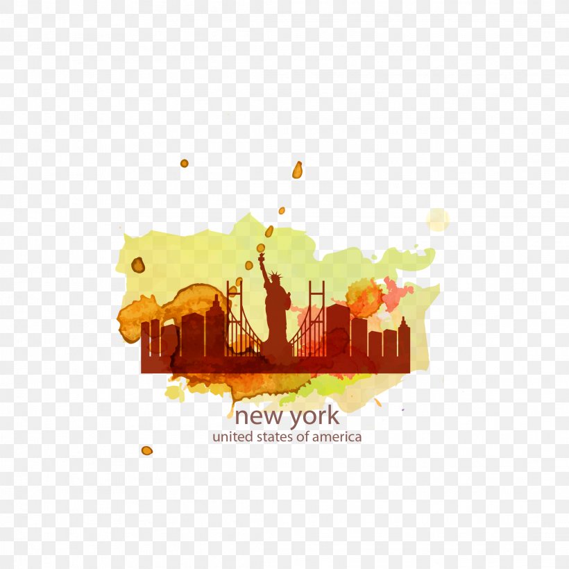 New York City Watercolor Painting Illustration, PNG, 2222x2222px, New York City, Art, Cityscape, Painting, Rectangle Download Free