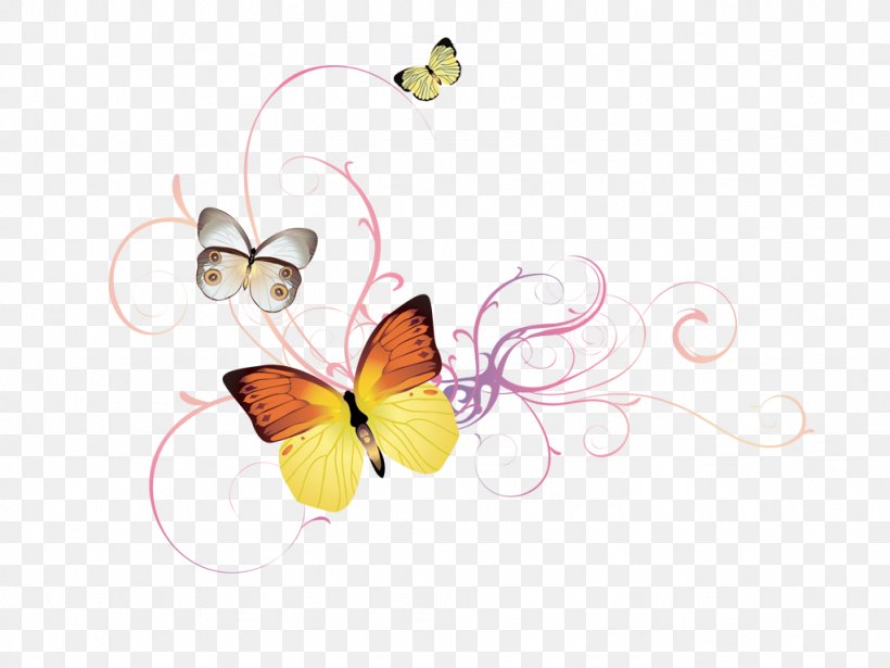 Butterfly Royalty-free Drawing Flower, PNG, 1024x768px, Butterfly, Arthropod, Brush Footed Butterfly, Drawing, Floral Design Download Free