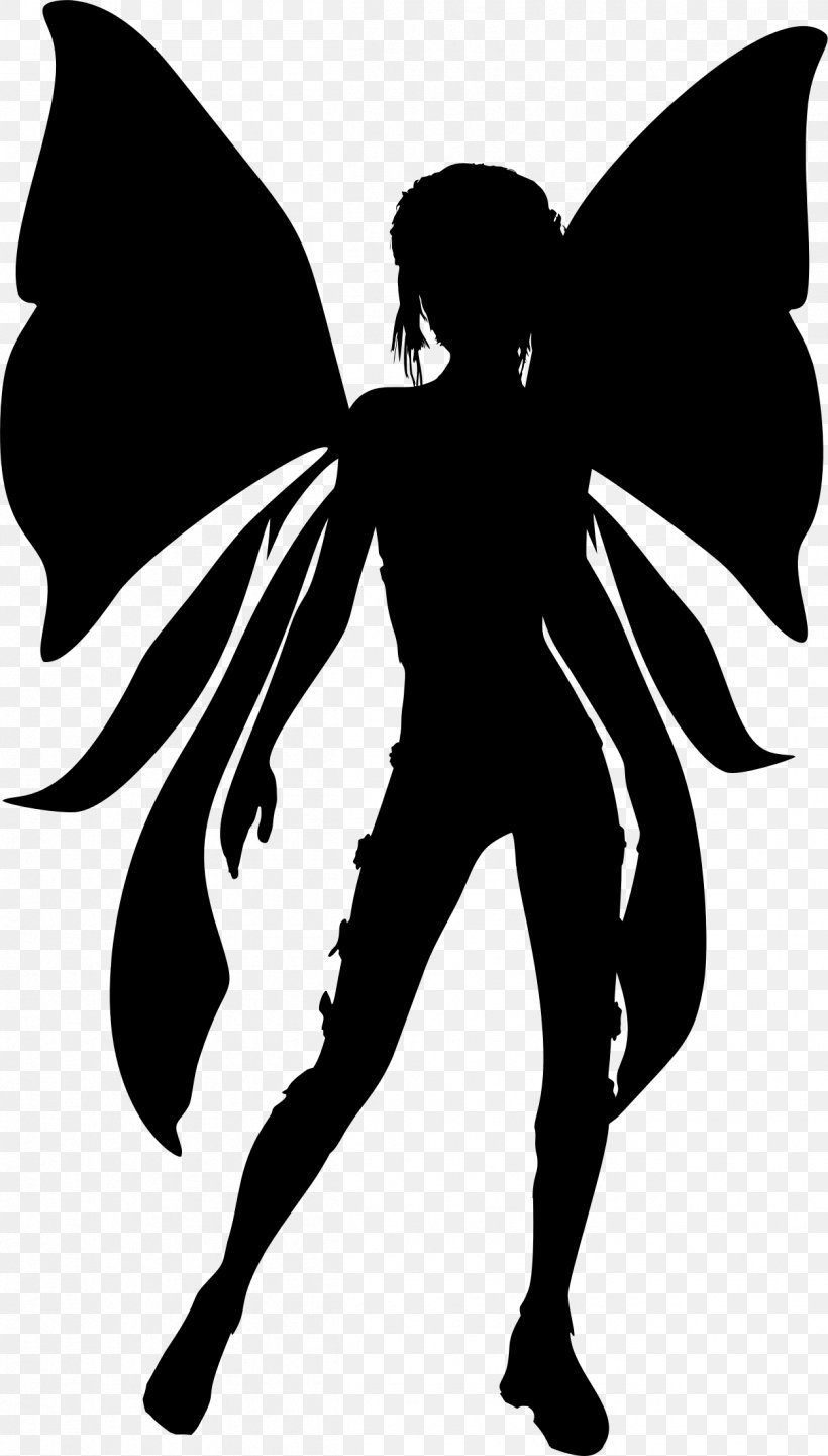 Fairy Silhouette Clip Art, PNG, 1253x2202px, Fairy, Black And White, Butterfly, Drawing, Fairy Tale Download Free