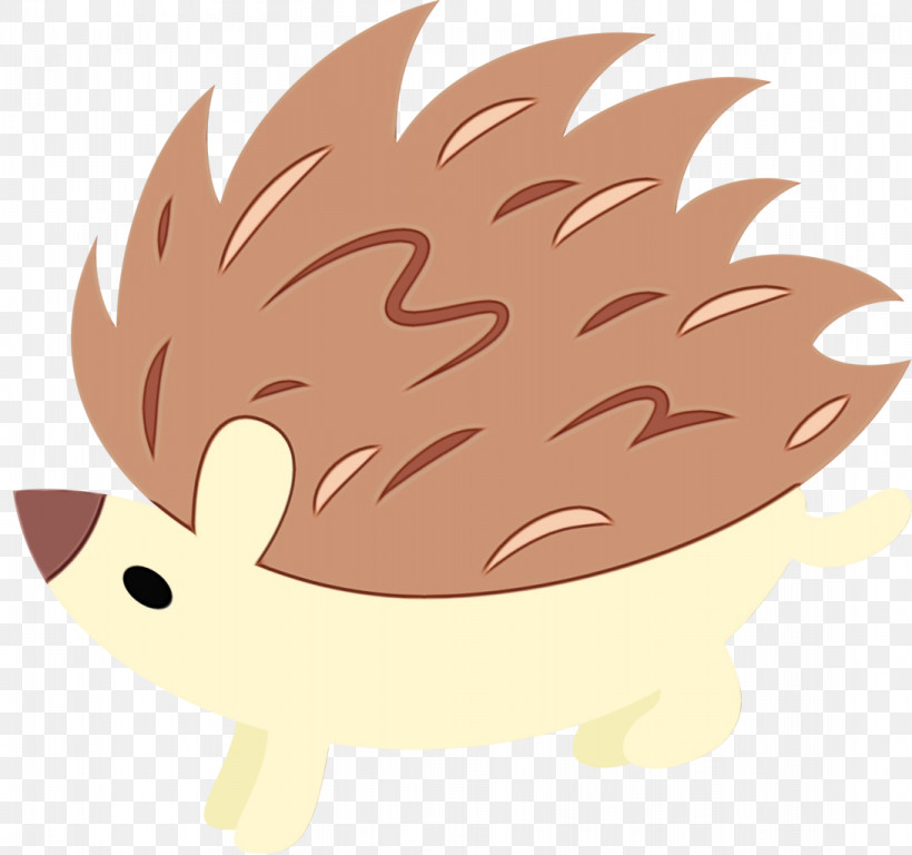 Cat Hedgehog Snout Whiskers Cartoon, PNG, 1092x1024px, Watercolor, Biology, Cartoon, Cat, Dog Download Free