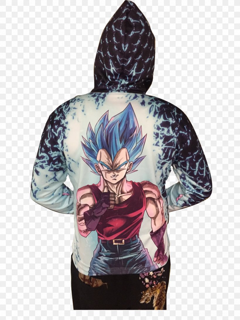 Hoodie Vegeta Super Dragon Ball Z T-shirt Super Saiyan, PNG, 2448x3264px, Watercolor, Cartoon, Flower, Frame, Heart Download Free