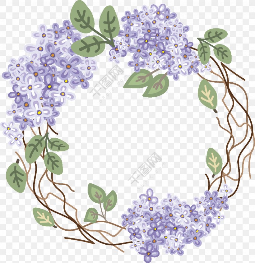 Wreath Image Flower Design Vector Graphics, PNG, 1024x1057px, Wreath, Blue, Branch, Designer, Flora Download Free