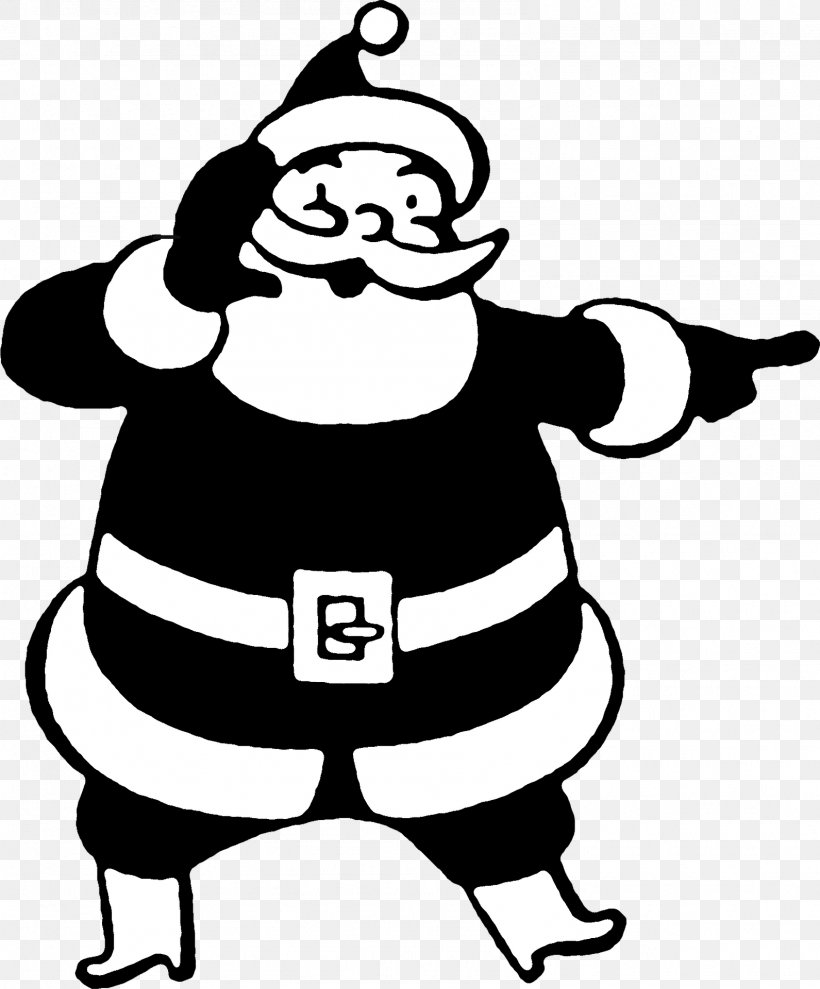 Santa Claus Christmas Black And White Clip Art, PNG, 1591x1920px, Santa Claus, Art, Artwork, Black And White, Christmas Download Free