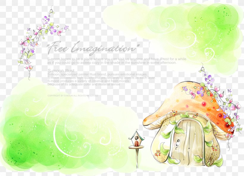 Cartoon Watercolor Painting Illustration, PNG, 3425x2480px, Cartoon, Animation, Art, Flower, Green Download Free