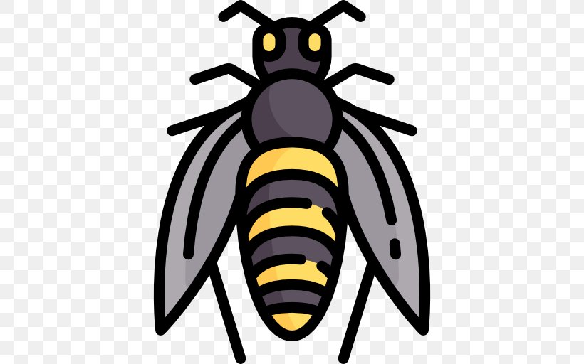 Honey Bee Cartoon White Clip Art, PNG, 512x512px, Honey Bee, Arthropod, Artwork, Bee, Black And White Download Free