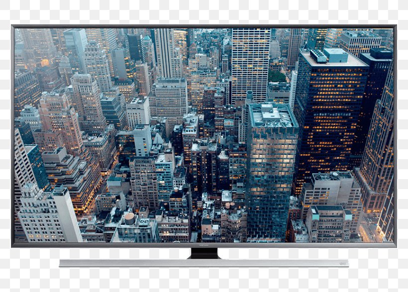 Samsung 4K Resolution LED-backlit LCD Smart TV Ultra-high-definition Television, PNG, 786x587px, 4k Resolution, Samsung, City, Cityscape, Computer Hardware Download Free