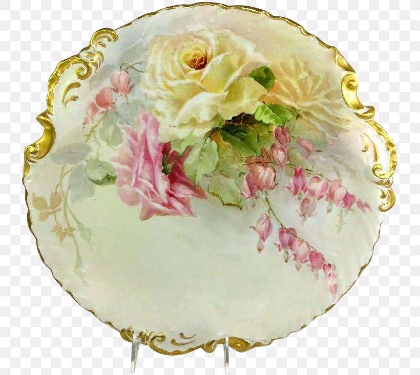 Plate Limoges Porcelain China Painting, PNG, 734x734px, Plate, Antique, Art, Cabbage Rose, Ceramic Download Free