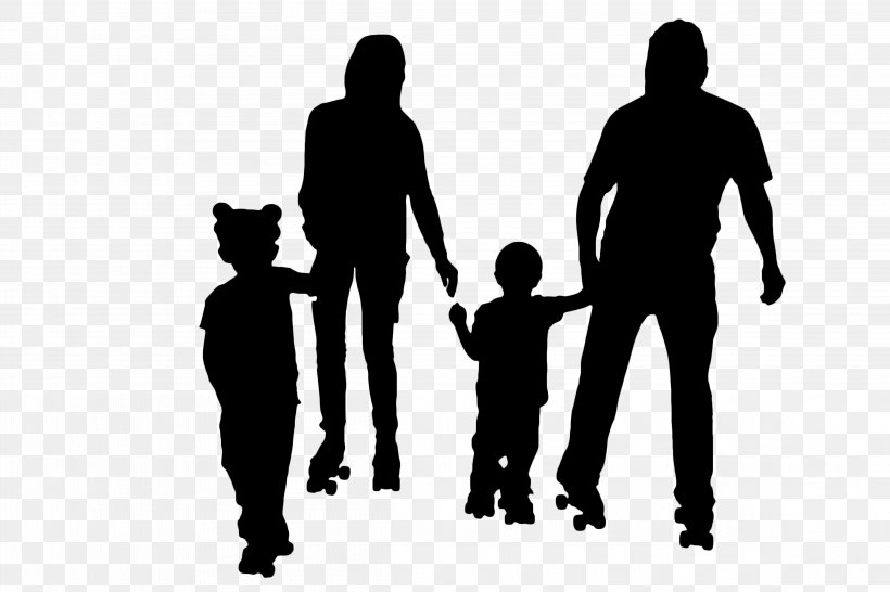Silhouette Vector Graphics Clip Art Illustration Image, PNG, 4608x3072px, Silhouette, Blackandwhite, Child, Conversation, Family Download Free