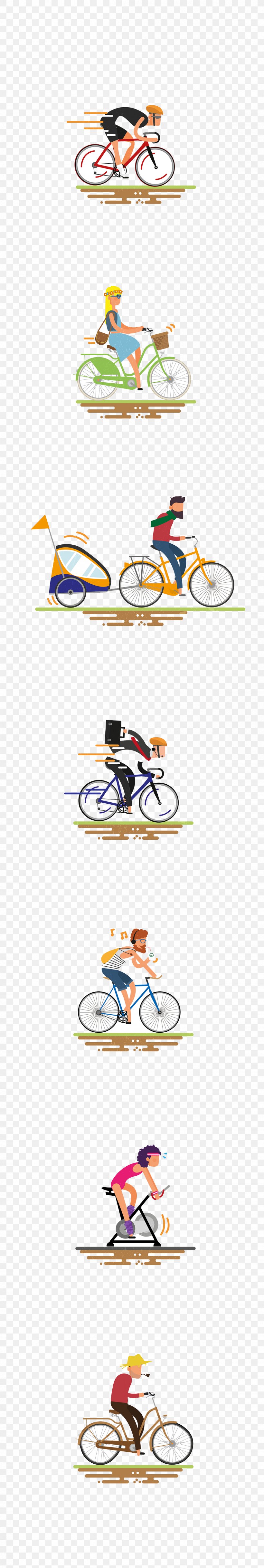 Bicycle Cartoon Clip Art, PNG, 1200x7125px, Bicycle, Area, Cartoon, Text Download Free