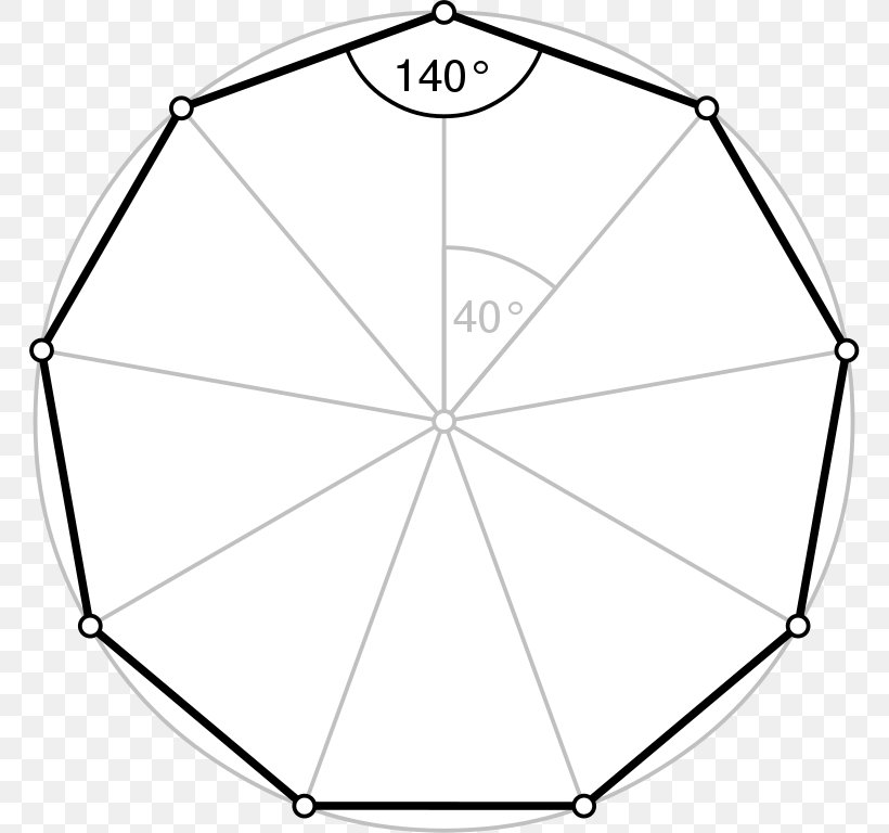 Regular Polygon Icosagon Decagon Internal Angle, PNG, 766x768px, Polygon, Area, Black And White, Decagon, Dodecagon Download Free