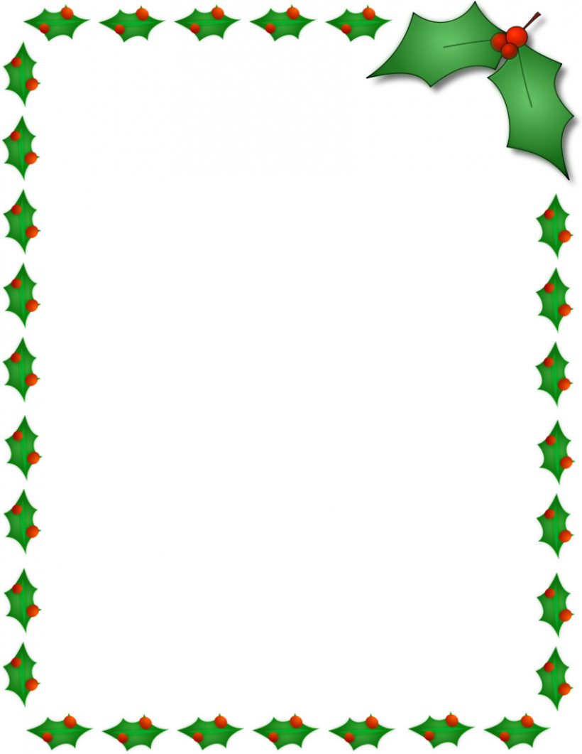 Christmas Microsoft Word Template Paper Clip Art, PNG, 850x1100px, Christmas, Area, Border, Branch, Christmas And Holiday Season Download Free