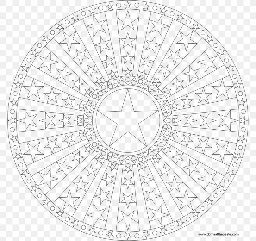 Mandala Coloring Book Line Art Pattern, PNG, 773x773px, Mandala, Area, Black And White, Color, Coloring Book Download Free