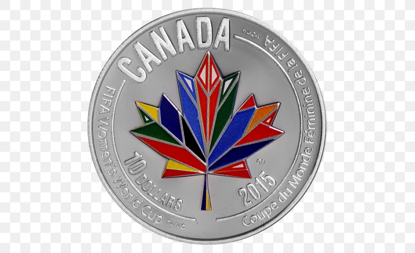 2015 FIFA Women's World Cup Dollar Coin Silver Canada Badge, PNG, 500x500px, Dollar Coin, Badge, Canada, Coin, Emblem Download Free