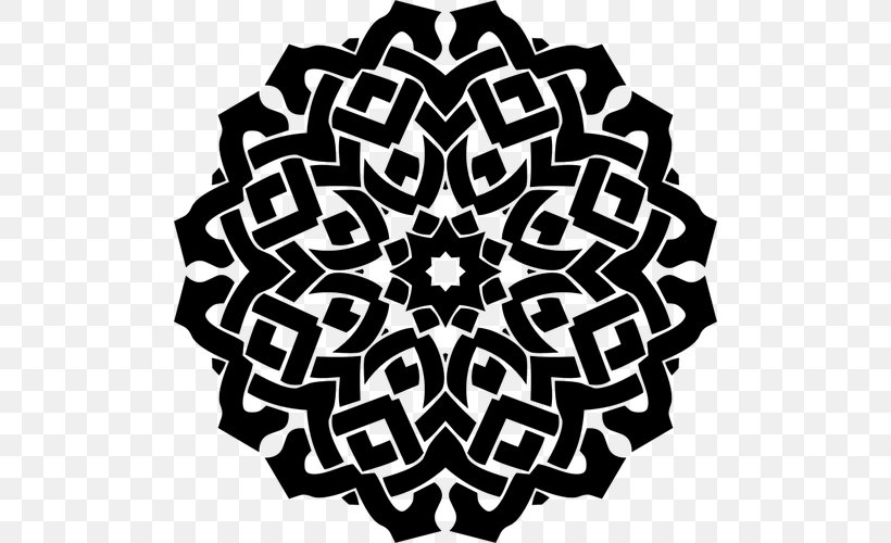 Black And White Mandala Clip Art, PNG, 500x500px, Black And White, Celtic Knot, Drawing, Line Art, Mandala Download Free