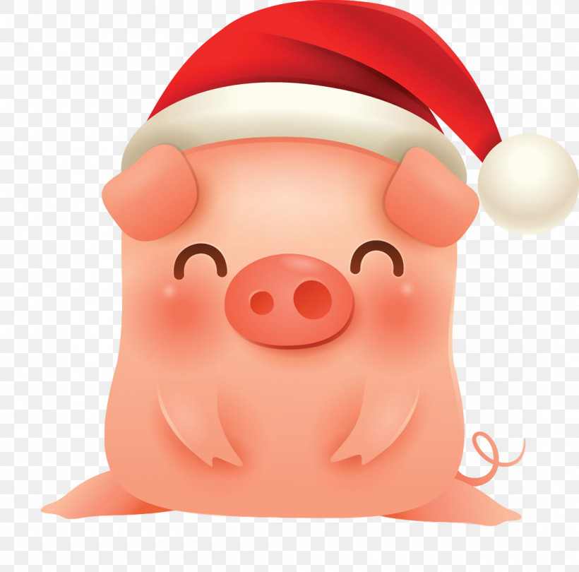 Merry Christmas Pig Cute Pig, PNG, 1100x1087px, Merry Christmas Pig, Cartoon, Cute Pig, Nose, Pink Download Free