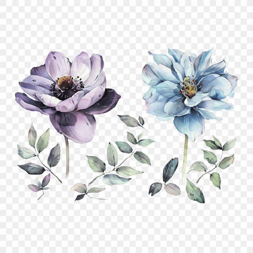 Watercolour Flowers Watercolor: Flowers Watercolor Painting Drawing, PNG, 2000x2000px, Watercolour Flowers, Anemone, Art, Artist, Blue Download Free
