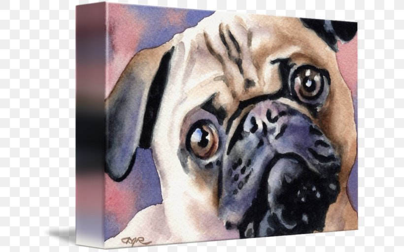 Pug Dog Breed Toy Dog Puppy Gallery Wrap, PNG, 650x512px, Pug, Art, Breed, Canvas, Carnivoran Download Free