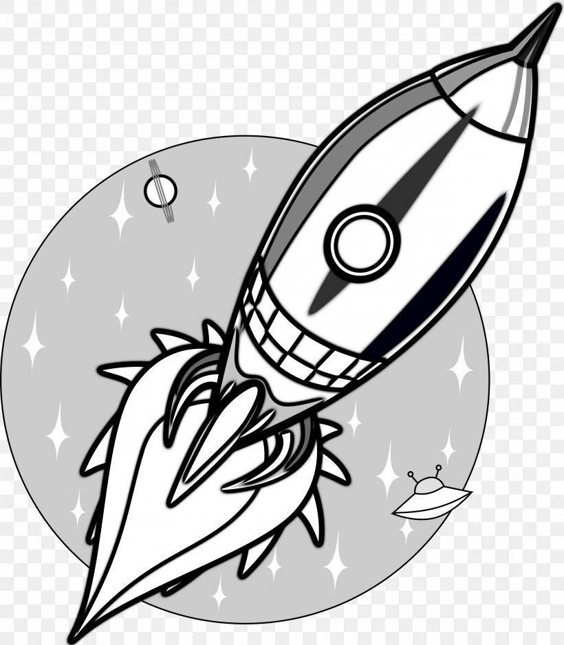 Rocket Spacecraft Black And White Clip Art, PNG, 2555x2926px, Rocket, Artwork, Black And White, Coloring Book, Drawing Download Free