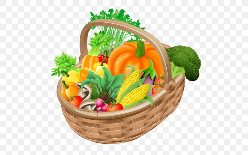 Vegetable Fruit Clip Art, PNG, 512x512px, Vegetable, Basket, Bell Pepper, Diet Food, Dish Download Free