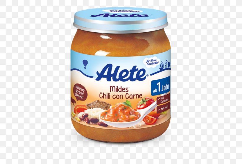 Baby Food Sauce Chili Con Carne Pasta Alete, PNG, 558x558px, Baby Food, Beef, Bolognese Sauce, Chicken As Food, Chili Con Carne Download Free