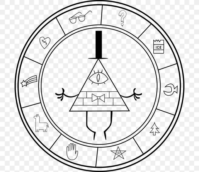 Bill Cipher Dipper Pines Mabel Pines Drawing YouTube, PNG, 700x706px, Bill Cipher, Area, Black And White, Character, Clock Download Free