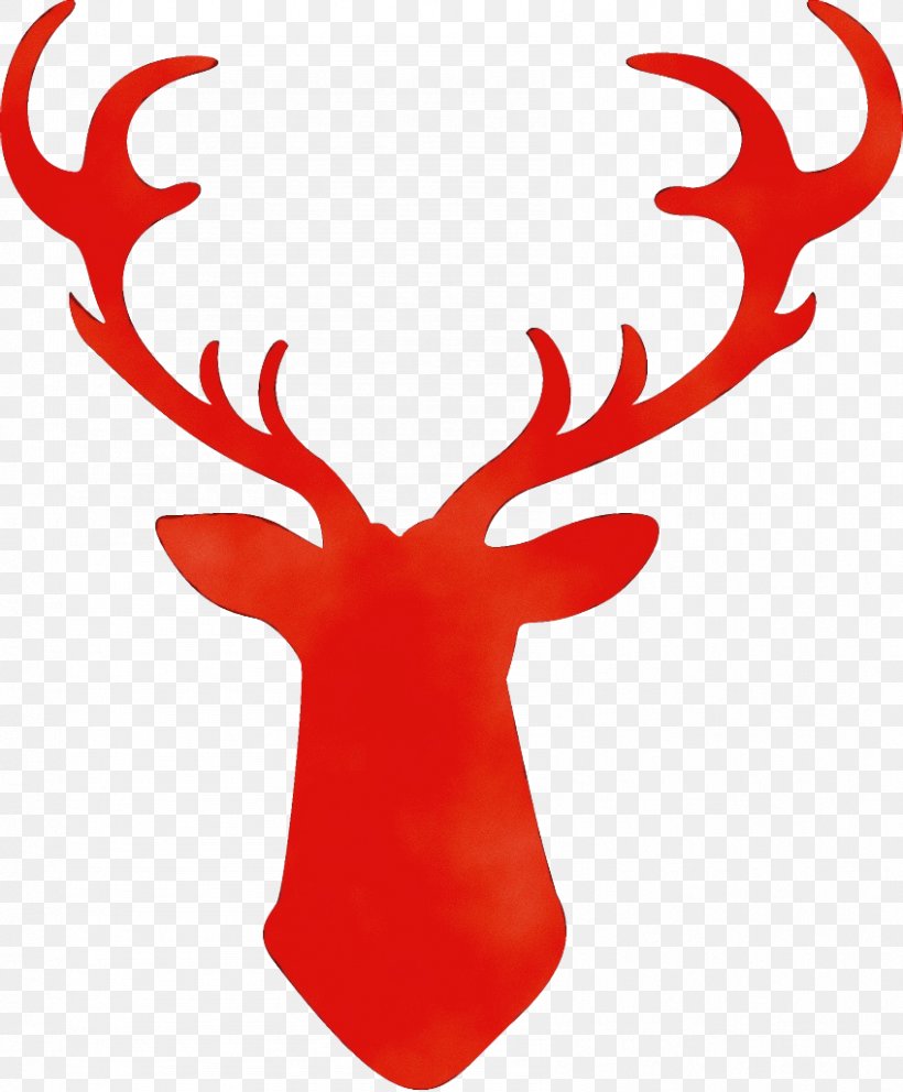 Red Horn Deer Elk, PNG, 848x1026px, Watercolor, Deer, Elk, Horn, Paint Download Free