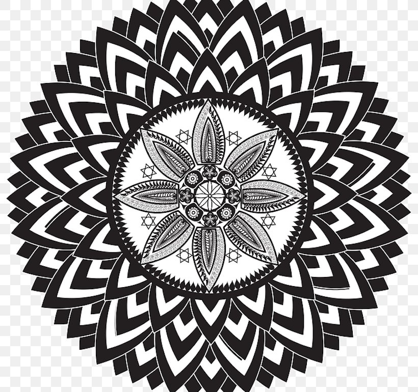 Mandala Chakra Meditation Spiritual Practice Zazen, PNG, 800x770px, Mandala, Ausmalbild, Black And White, Chakra, Crystal Healing Download Free