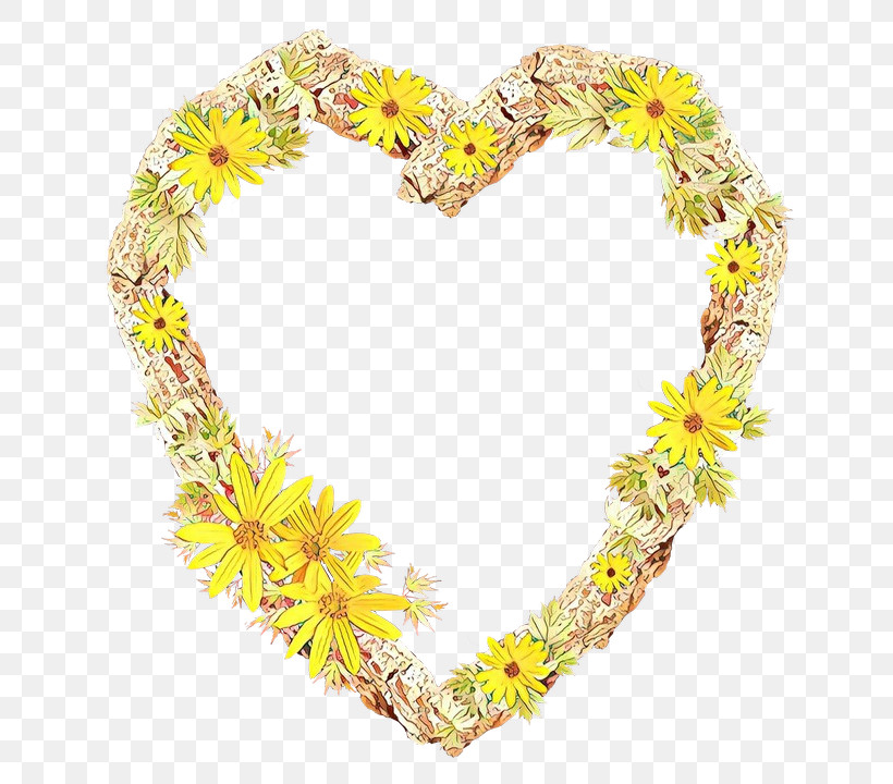 Yellow Heart Lei Flower Plant, PNG, 672x720px, Yellow, Cut Flowers, Flower, Heart, Lei Download Free