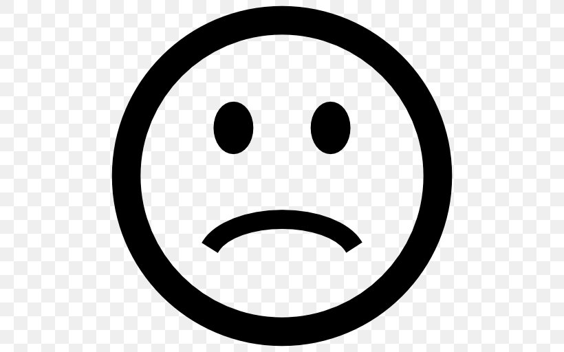 Smiley Emoticon Sadness Clip Art, PNG, 512x512px, Smiley, Black And White, Drawing, Emoticon, Face Download Free